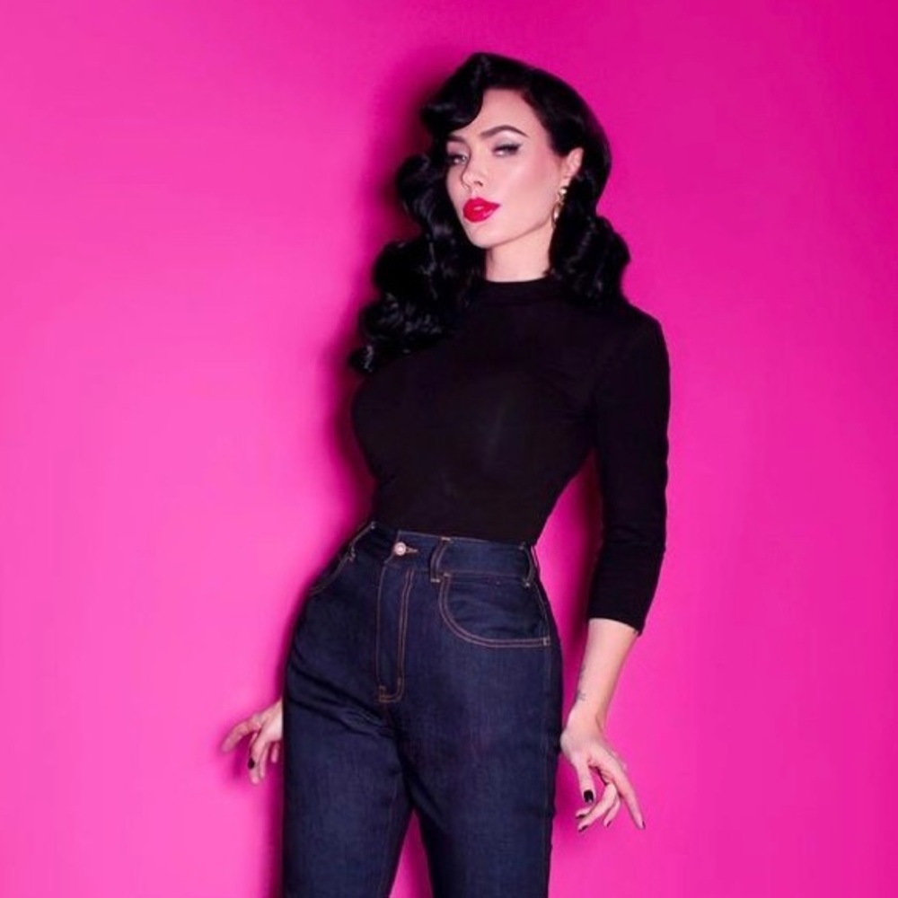 Bad Girl Vixen Jeans Plus Pinup Rockabilly XL